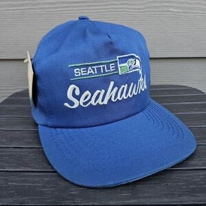 Vintage Seattle Seahawks Annco Hat Blue Adjustable Snapback Embroidered Cap NWT